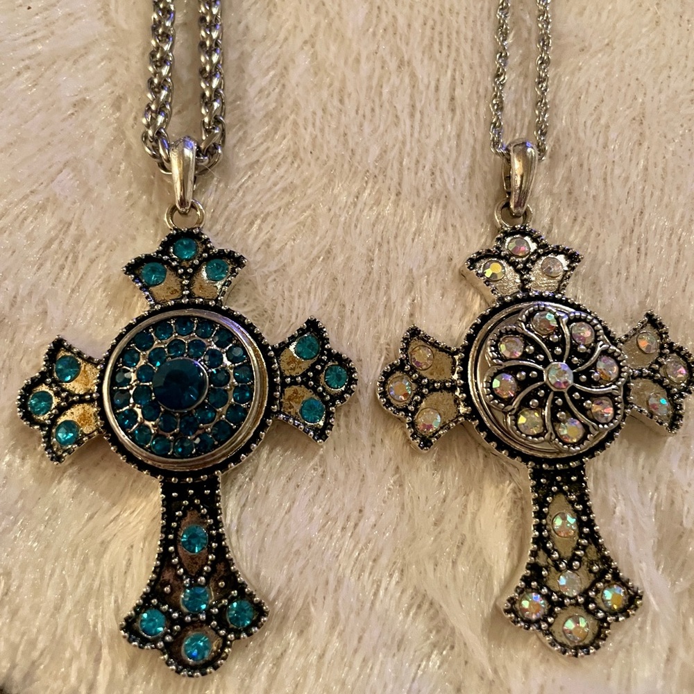 Stainless Steel 24” cross necklaces